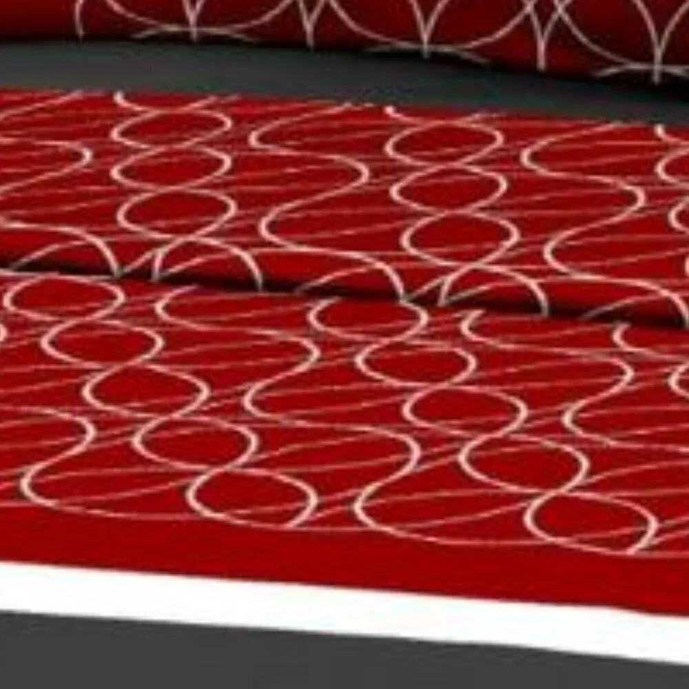 Royal Bambo Duvet Cover Set 6 pc Set Red and Black Stripes